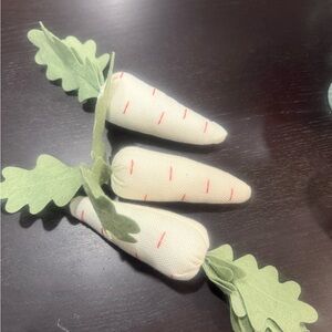 Decorative White and Green Carrot Set